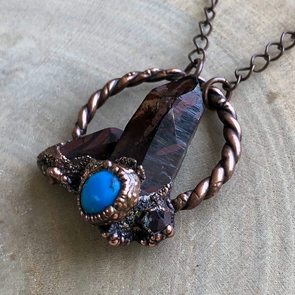 ST. CATHERINE’s SMOKY QUARTZ & EGYPTIAN TURQUOISE