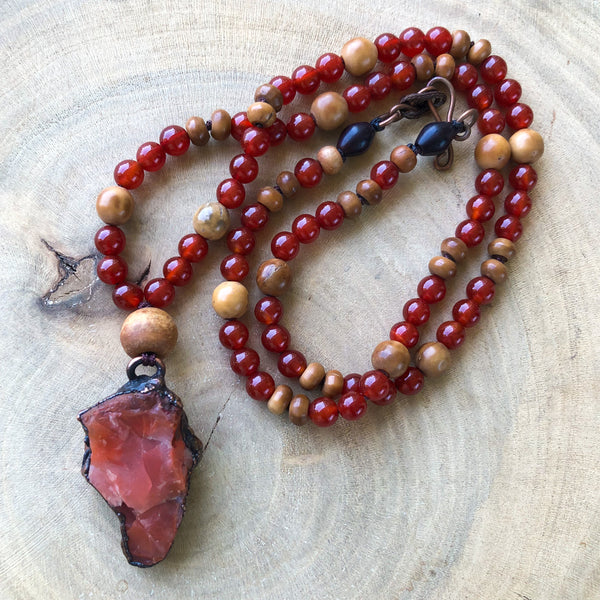 CARNELIAN, KUK & OLIVE WOOD