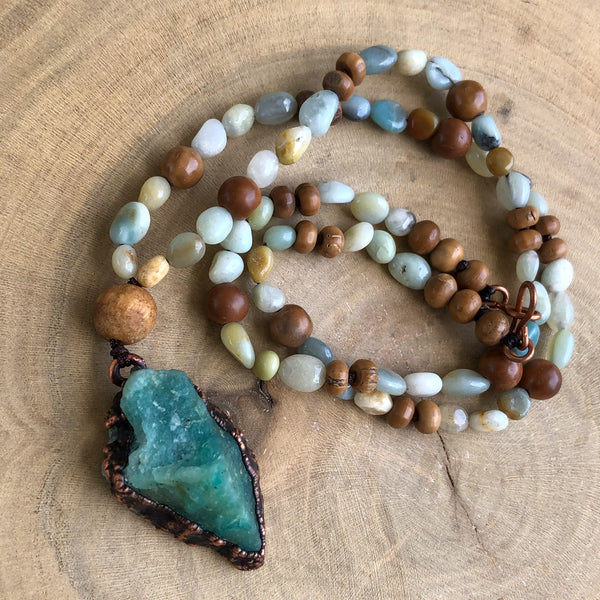 AMAZONITE, OLIVE & KUK WOOD