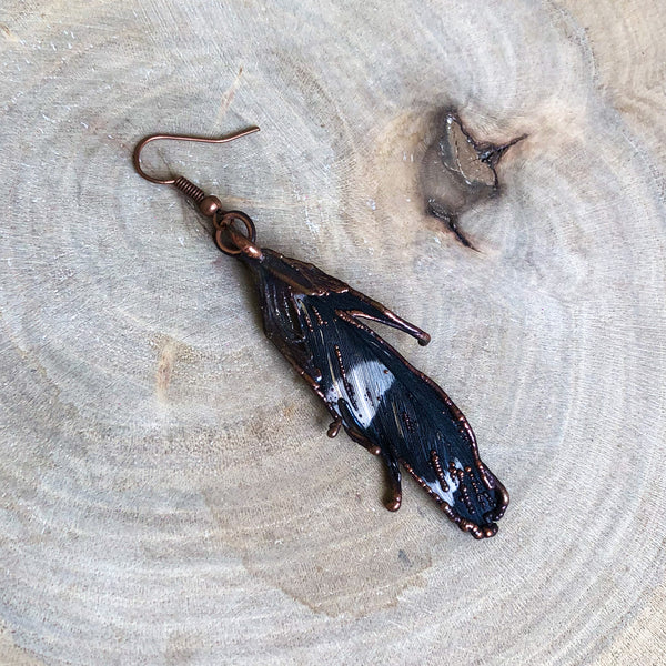 HOOPOE FEATHER SINGLE EARRING